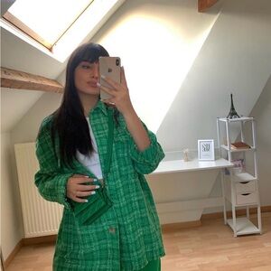 CHECK WOVEN OVERSHIRT Green